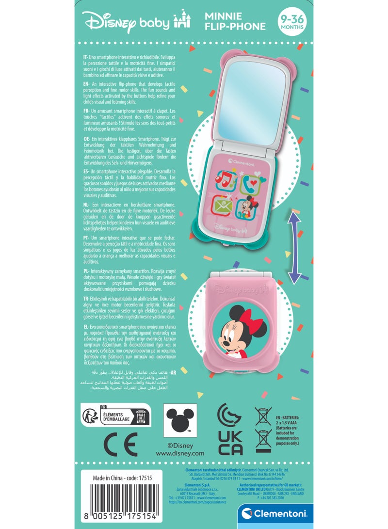 Disney Baby Minnie Mouse Interactive Flip Phone, Battery Operated | Musical Toy | Interactive Toy | Educational Toy | Early Learning Toy | Helps with Motor Skill Development| Perfect Gift for Baby and Toddler - Image 4