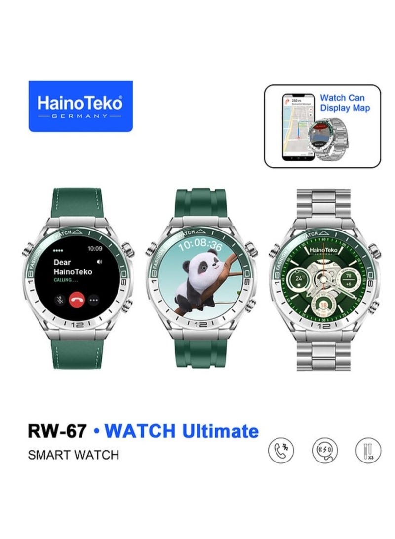 Haino Teko Haino Teko RW-67 Watch Ultimate: Smart elegance on your wrist! Haino Teko RW-67 Watch Ultimate Details: Ultra-clear AMOLED Display: Featuring a 1.43-inch high-resolution AMOLED display, it delivers a clear and stunning visual experience. - Image 1