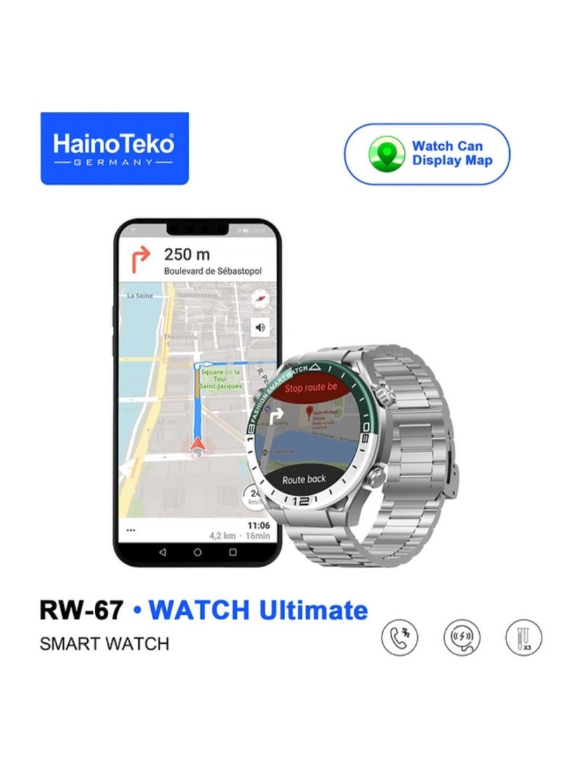 Haino Teko Haino Teko RW-67 Watch Ultimate: Smart elegance on your wrist! Haino Teko RW-67 Watch Ultimate Details: Ultra-clear AMOLED Display: Featuring a 1.43-inch high-resolution AMOLED display, it delivers a clear and stunning visual experience. - Image 3