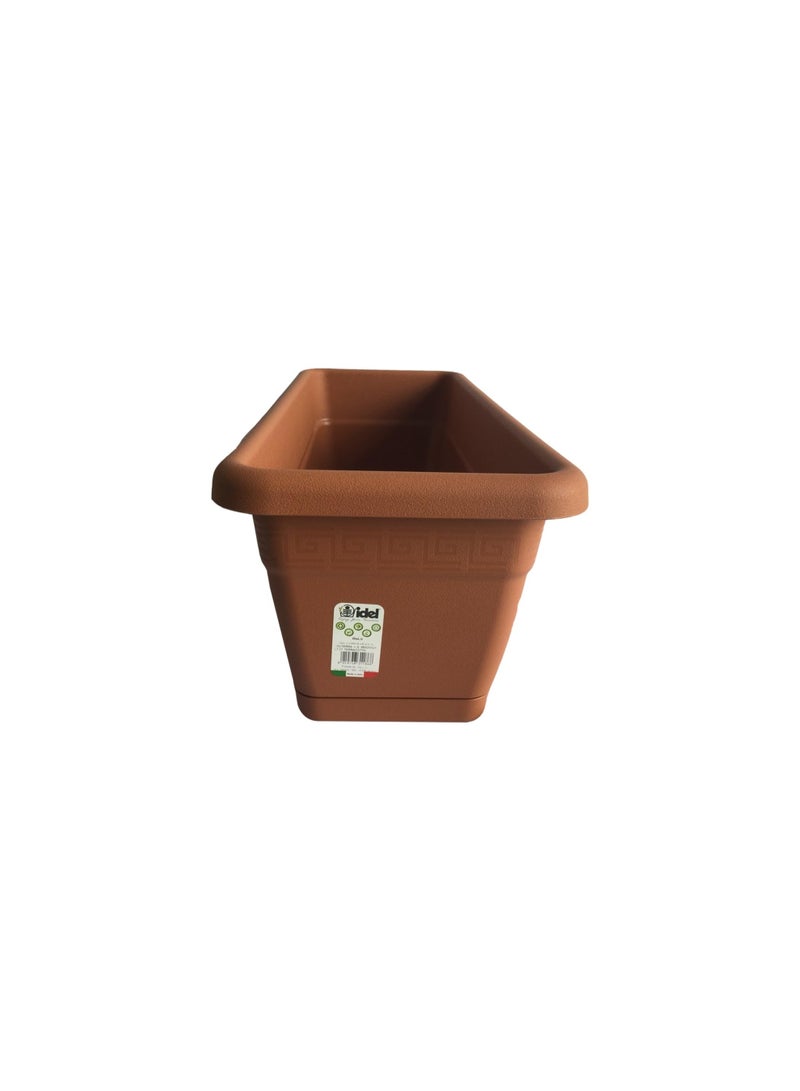 أيدل صندوق زراعة بالكون مستطيل الشكل - صندوق نافذة بلاستيكي متعدد الألوان ووعاء زهور خارجي للأعشاب والخضروات والنباتات - بأحجام متعددة (14 لتر، 17 لتر، 21 لتر) وألوان - صنع في إيطاليا - بواسطة إيديل - Image 2