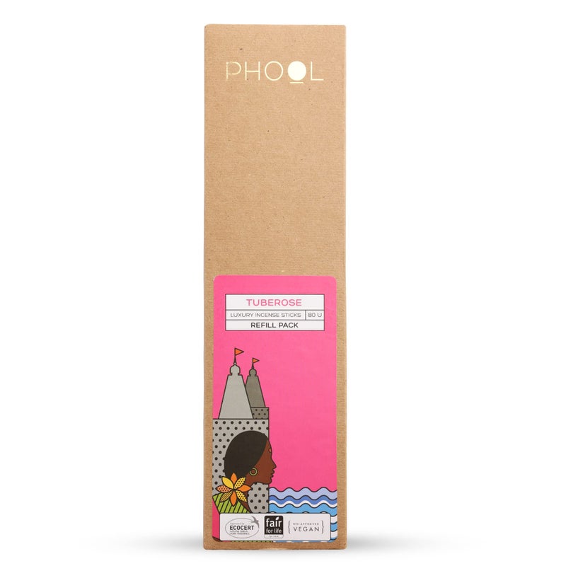 Phool Luxury Incense Tuberose (Rajnigandha) Refill Pack – 80 Organic Charcoal-Free Agarbatti (200g), Calming Floral Fragrance, Pooja, Meditation & Aromatherapy - Image 5
