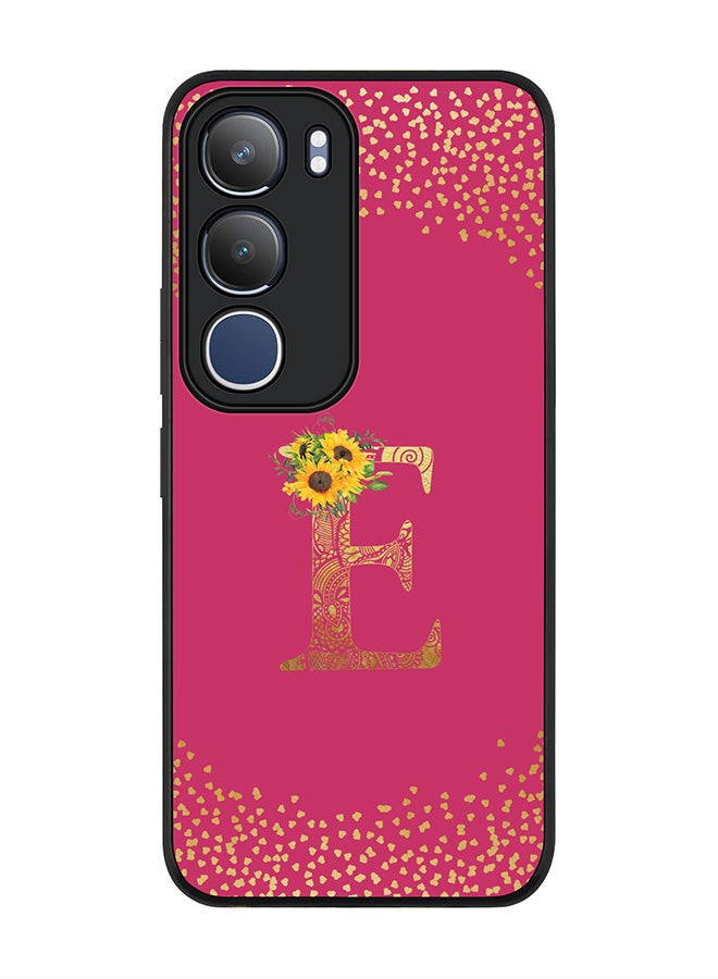 Stylizedd For vivo Y19s / Y19s Pro Case,Slim fit Camera Protection, Shockproof Thin Phone cover  - Custom Floral Monogram - E ( Deep Pink )