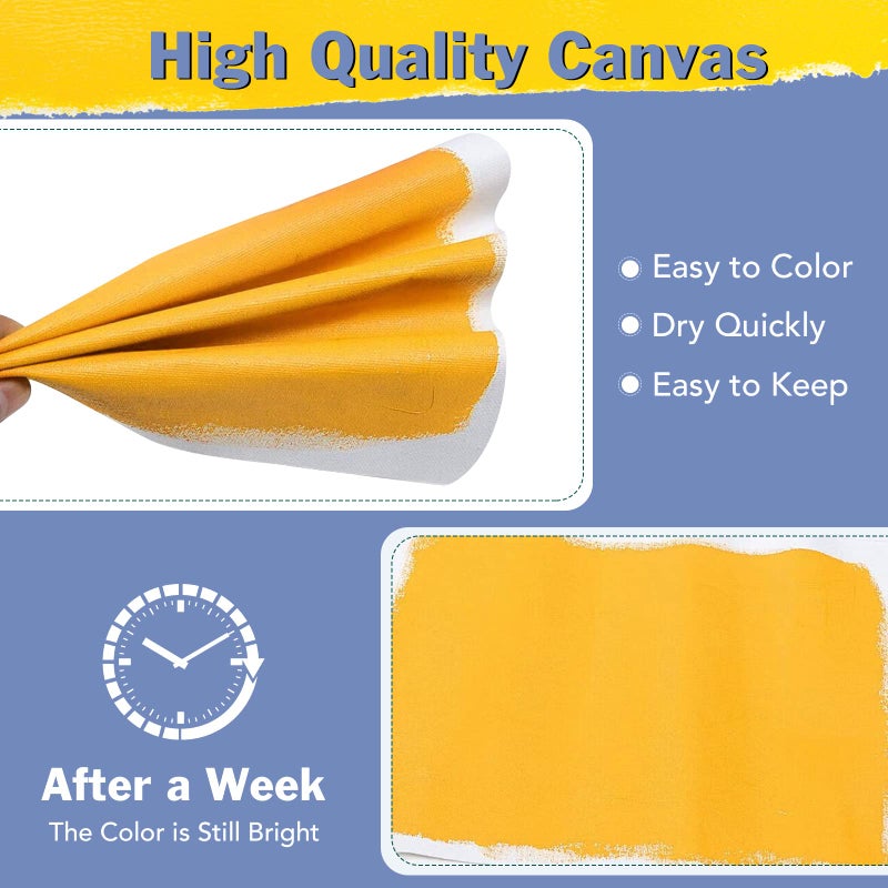 ESRICH Stretched Canvases for Painting, 8PCS Multi Pack Canvas 3x5â€, 5x7â€, 8x10â€, 10x12â€(2 of Each), Acid-Free Wood Frame Blank Canvas, Art Canvas Pre Primed for Acrylic, Oil Painting, Tempera Paintings. - Image 4