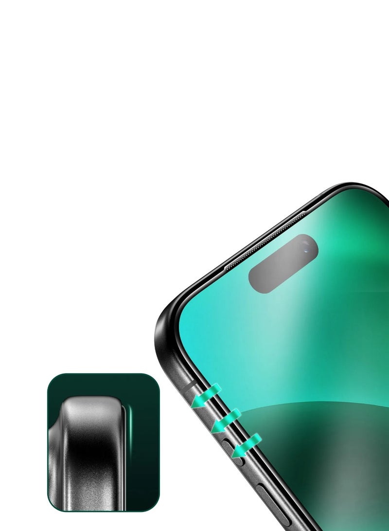 Green Lion 9H Steve Matte Privacy Anti-Peeping Dull Glass iPhone 17 Pro / Bubble Free / Blocked Side Viewing / Grease Resistance / Highly Responsive - Black Edge/Privacy - Image 3