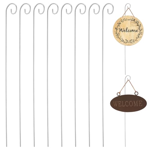 VINTORKY Elegant Shepherd Hooks 10 Pack Metal Garden Hanger Lantern Plant Stand Bird Feeder Hanger for Outdoor - Image 1