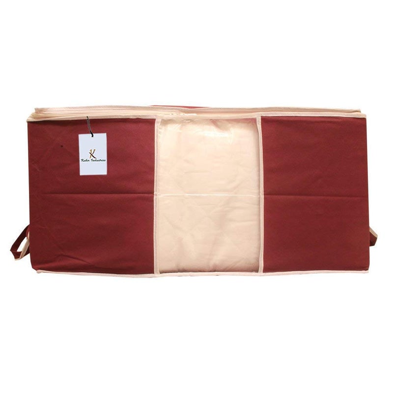 Kuber Industries Non Woven Underbed Rectangular Storage Organiser Set Extra Large Maroon CTSN038 2 Piece - Image 4