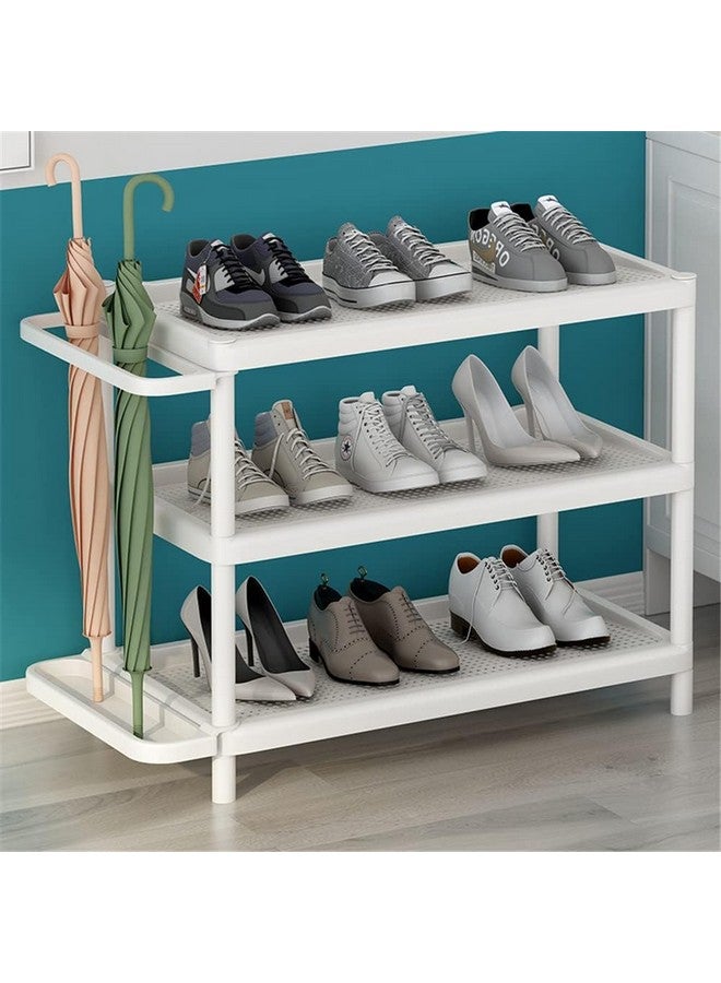 HOME CUBE 3 Layer Plastic Shoe Rack For Home Chappal Stand With Umbrella Holder Multi-Purpose Shelf Shoe Stand For Living Room Home & Office, Adjustable Plastic Shoe Rack Storage., 71X29X58 Cm - Image 1