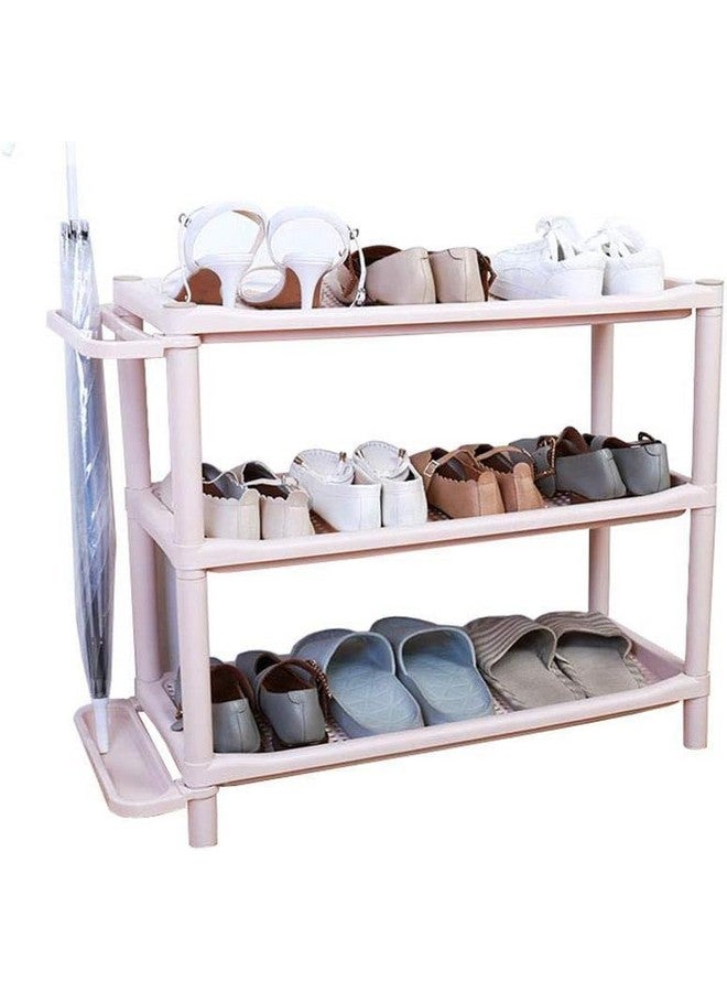 HOME CUBE 3 Layer Plastic Shoe Rack For Home Chappal Stand With Umbrella Holder Multi-Purpose Shelf Shoe Stand For Living Room Home & Office, Adjustable Plastic Shoe Rack Storage., 71X29X58 Cm - Image 2