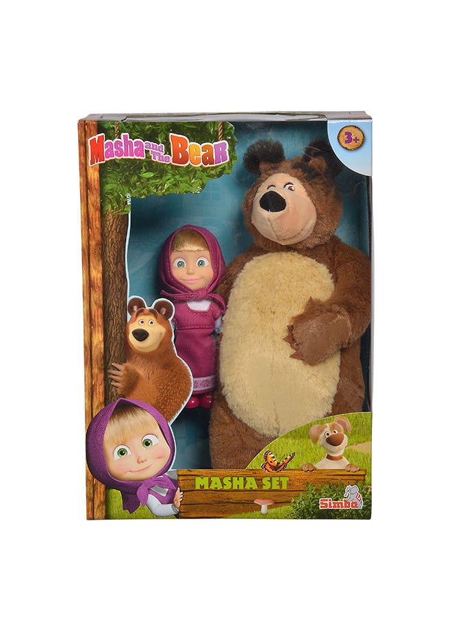 Simba - Masha Set Plush Bear With Doll, Small - Image 1