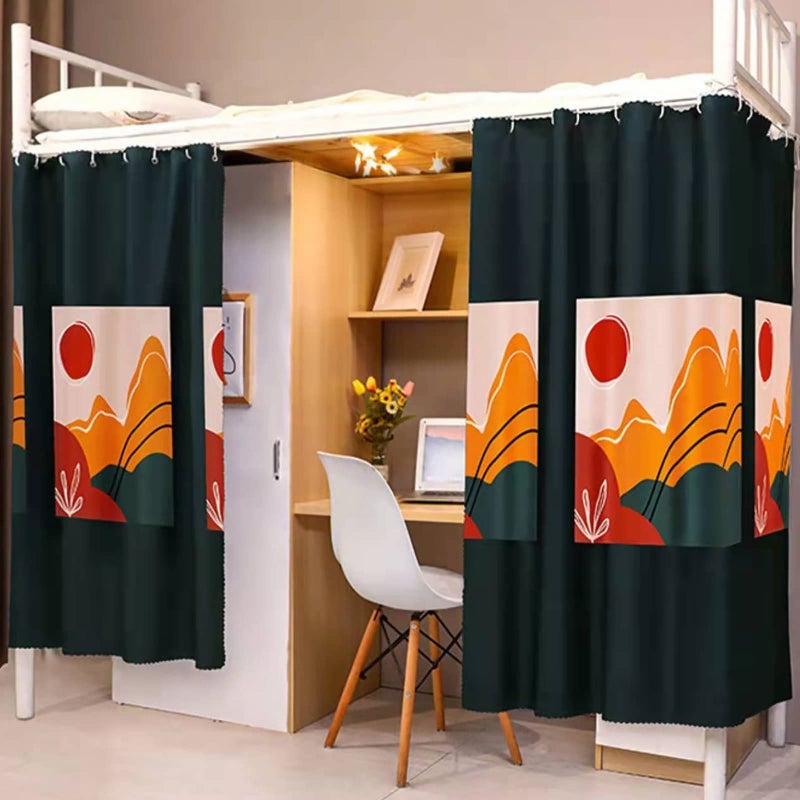 MioCloth Dormitory Room Lightproof Curtain for Dorm Bunk Bed Decorative Roomate Privacy Cover Canopy Photo Background Decoration Backdrop Blackout Curtain
