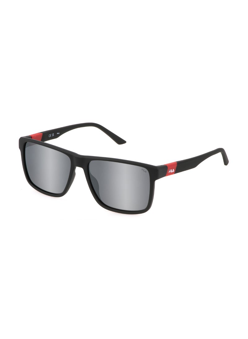 FILA Men's Square Shape Polarized  Sunglasses SFI522 58507P - Lens Size: 58 Mm - Matt Grey - Image 1