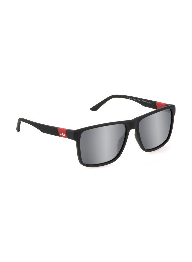 FILA Men's Square Shape Polarized  Sunglasses SFI522 58507P - Lens Size: 58 Mm - Matt Grey - Image 3