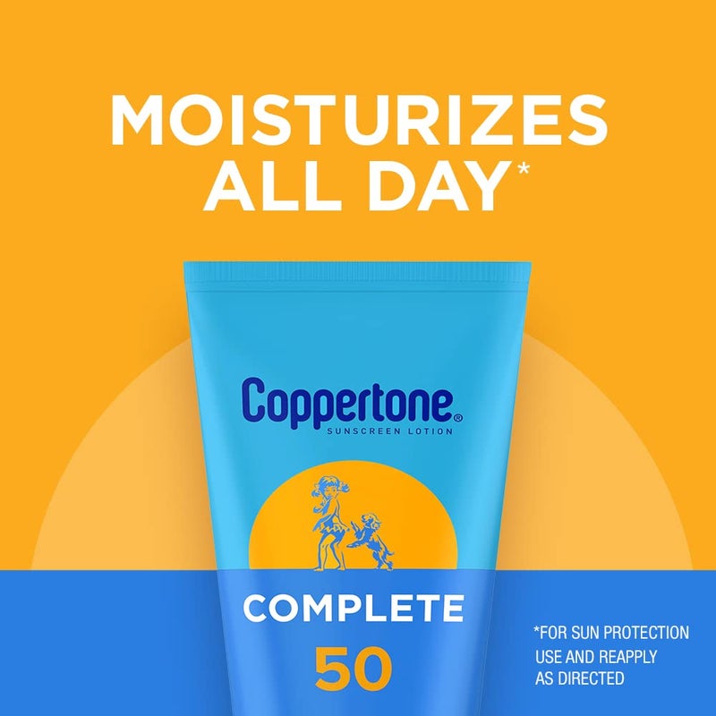 Coppertone Complete Sunscreen Lotion SPF 50, Face and Body Sunscreen, Lightweight, Water Resistant, 7 Fl Oz - Image 3