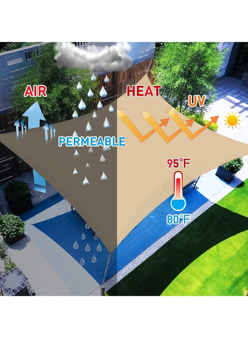 RATSAW Sun Shade Sail Permeable Canopy Cover Breathable Rectangle Canopy Fabric Cloth 90% UV Blockage Awning Shelter for Outdoor Patio Garden Backyard Carport Rectangular, 4x4m - Image 3