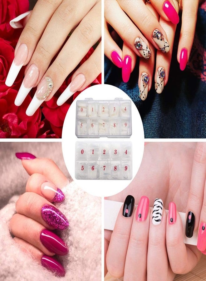 RECTYO GALLERY 200PCS Square Nail Tips and Glue, Clear Natural False Acrylic Nail Tips, Half Cover 10 Sizes French Artificial Nail Tips Manicure with Nail Clipper, Nail Files and Glue for Dip Powder - Image 2
