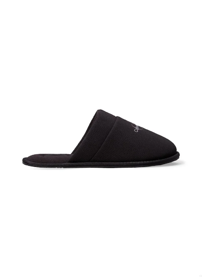 Calvin Klein Jeans Men's Fleece Lined Slippers - Polyester, Black