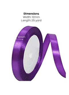 MARKQ Violet Satin Ribbon 12mm x 25yd Fabric Polyester Ribbon for Gift Wrapping, Party Favors Wedding Decorations Bow Making Bouquets Sewing Projects & Craft Supplies  - Image 2