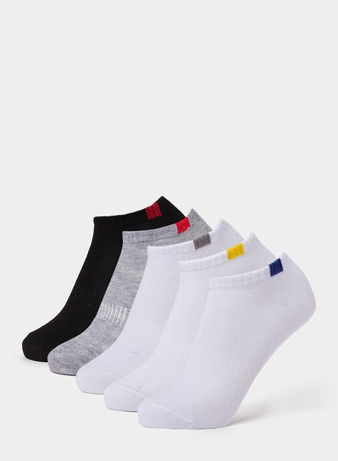 Styli Pack of 5 Contrast Accent Ankle Socks  - Image 1