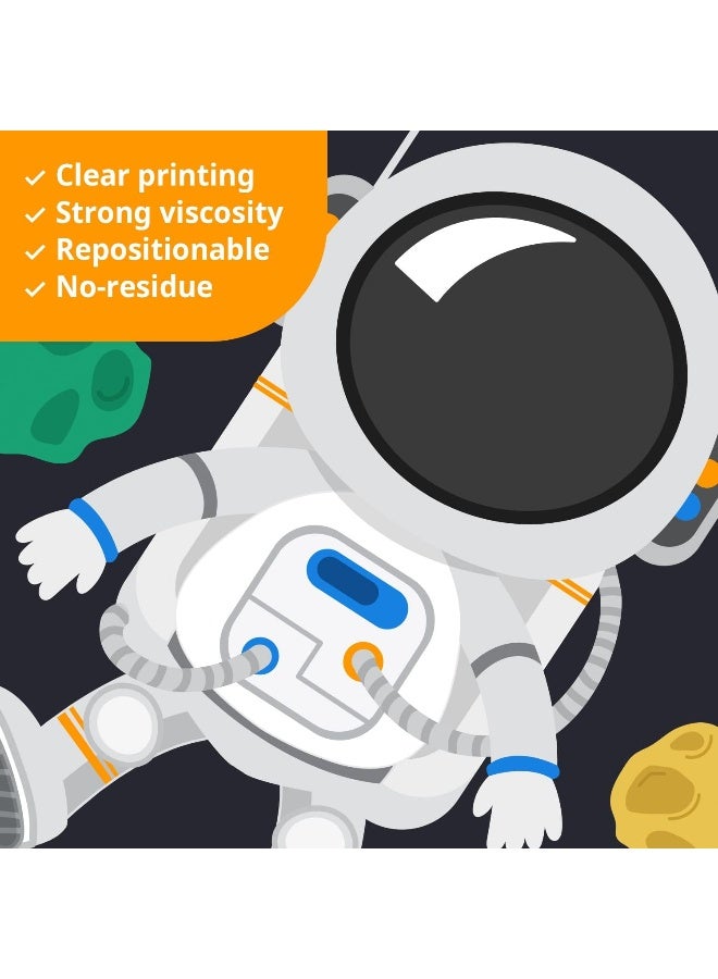 DECOWALL DSL-8058 Outer Space Wall Decals Stickers Kids Bedroom Room décor Nursery Boys Galaxy Stars Astronaut Planets Solar System Dark Removable Decoration Living Spaceship Window Art Mural Peel - Image 4