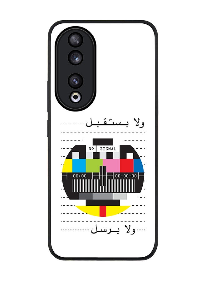 Stylizedd Rugged Black edge case for Honor 90 5G, Slim fit Soft Case Flexible Rubber Edges Anti Drop TPU Gel Thin Cover -  No Signal Arabic  - Image 1