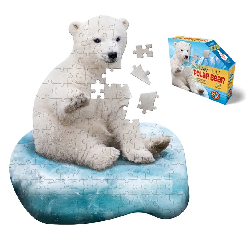 Madd Capp Puzzles Jr I AM Lil Polar Bear 100 pieces Animal Shaped Jigsaw Puzzle - Image 3