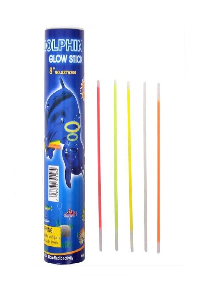 Party 100Pcs Glow In The Dark Neon Bands/Glow Stick With Connectors | Neon Bands For Party | Glow Bands For A Party | Glow In The Dark Sticks connector | Party Accessories (100 Pcs Glow Stick)