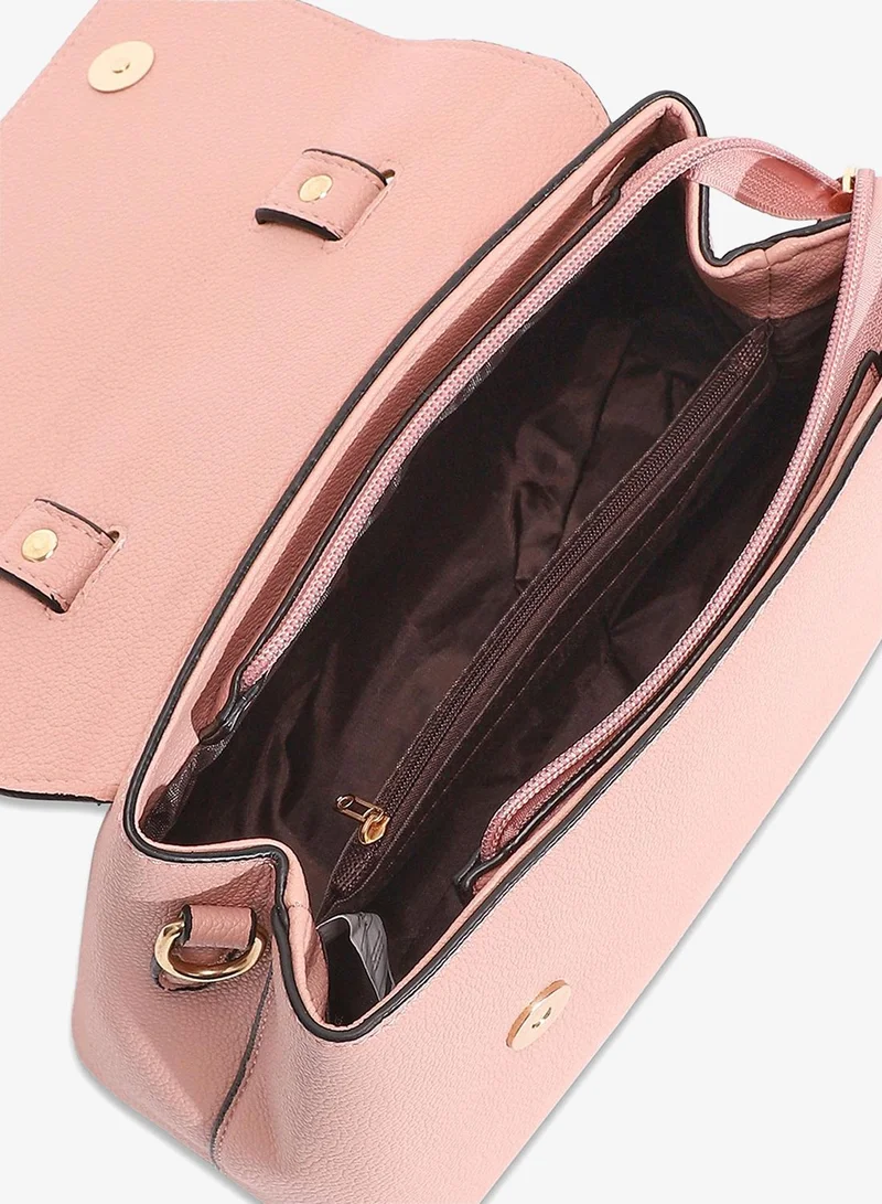 Haute Sauce Light Pink Structured Essential Handbag - Light Pink for Women | Best Price UAE
