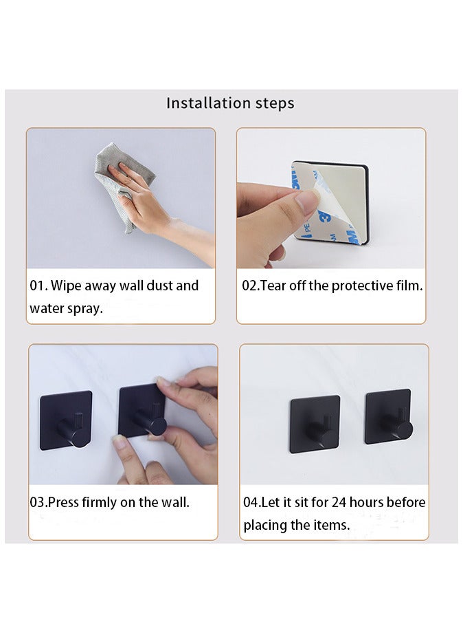 4-Piece Stainless Steel hook Strong Self Adhesive Holders Bathroom Waterproof Sling for Bedroom,Office and Wardrobe  - Image 5