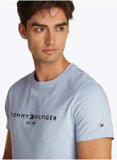 TOMMY HILFIGER Men's Logo T-Shirt - Cotton, Blue  - Image 2