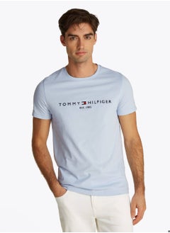 TOMMY HILFIGER Men's Logo T-Shirt - Cotton, Blue  - Image 3