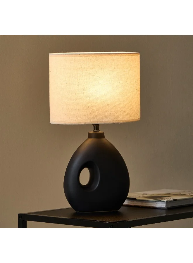 هوم بوكس مصباح طاولة سيراميك إمزي بظل كتان ٥١ سم