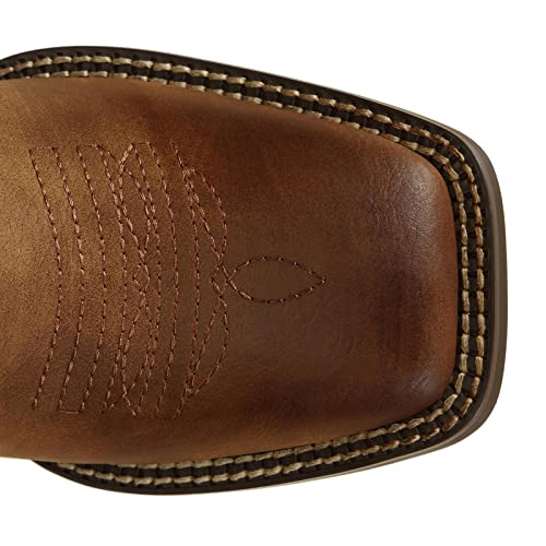 SheSole Women's Cowboy Cowgirl Boots Western Wide Square Toe Wide Calf Boots Brown US 7 - Image 4