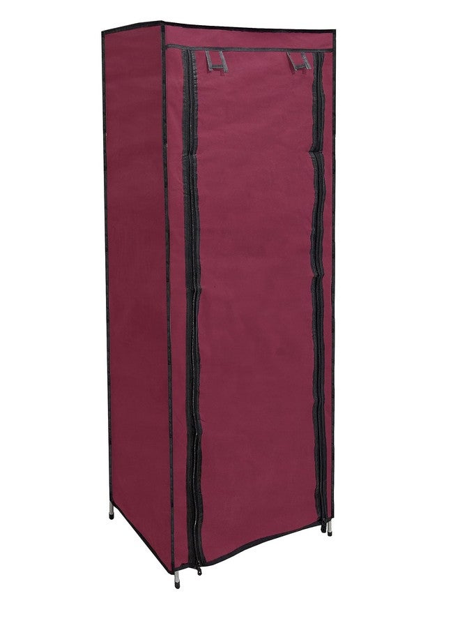 SANAMSTORE SANAMSTORE Collapsible Wardrobe 9 Tiers Metal Pipe with Non-Woven 100GSM Fabric Cover Shoe/Cloth/Toy/Books Rack-Maroon - Image 3