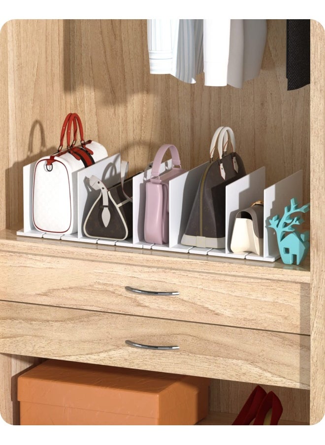baffect Adjustable Plastic Shelf Dividers Closet Bag Divider Purse Organizer Shelf Separators For Organization 2 Pack White  - Image 1