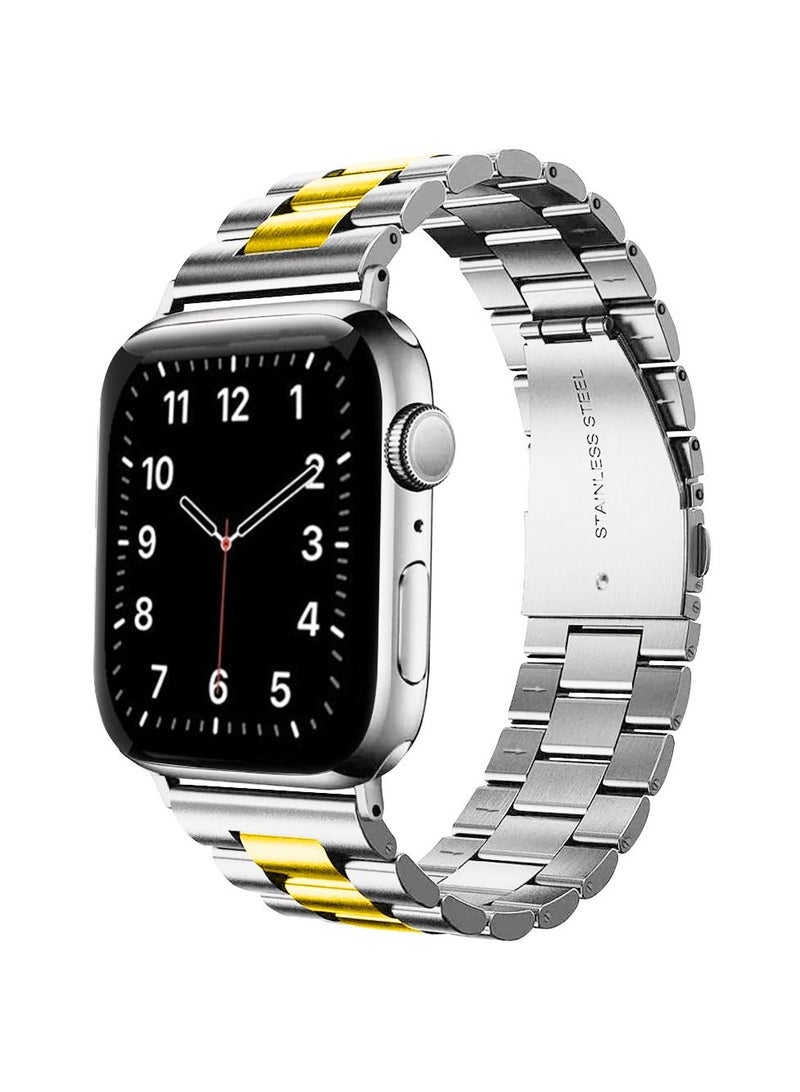 Metal Bands Compatible with Apple Watch Band 38mm 40mm 41mm, Stainless Steel Magnetic Absorption Strap, Wristband for iWatch Band for Apple Watch Series 7/6/5/4/3/2/1/SE, - Image 1