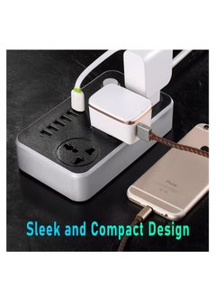 Generic Delone 3 Way Power Extension 6 USB Fast Chargin Port 3 Universal Plug Power Strip  - Image 3