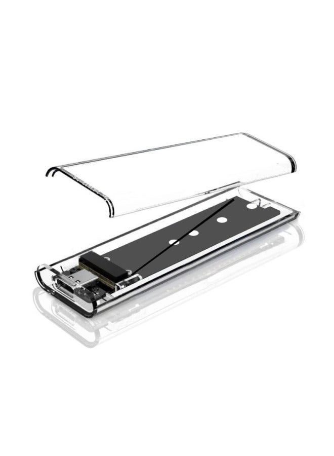 Transparent Push-pull M.2 Solid-state SSD Hard Drive Box NVME/NGFF/SATA To USB3.1 Speed Type-C-Color:ngff/nvme Dual Protocol  - Image 3