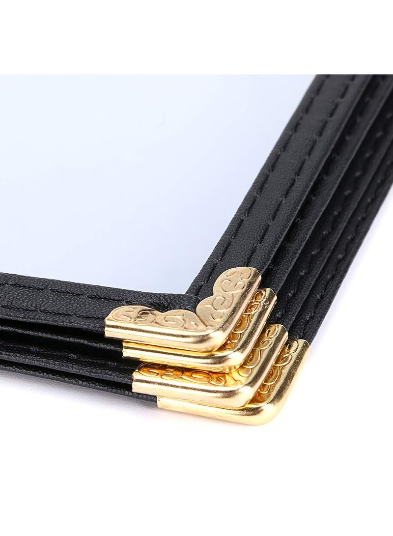 Suntown 2 PCS 8.5 X 11 Inch Menu Cover Book 4 Pages 8 View Clear Restaurant Beverage Menu Cover with Faux Leather Trim and Decorative Corners Menu Book Cover DIY Menu Holder - Image 4