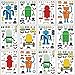 DaiUni 24 Sheets 82759 Make Your Own Robot Stickers for Kids Toddlers Make a Face Stickers for Kids Party Favors Activities - Image 3