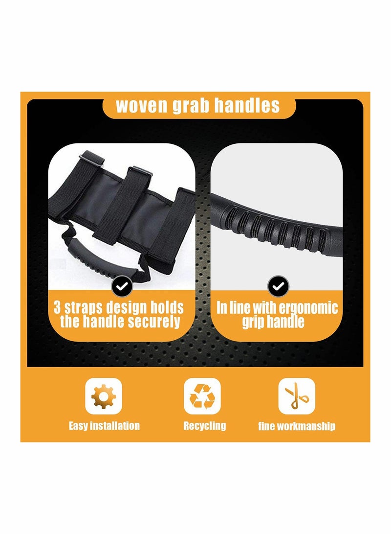 Grab Handle Set Roll Bar Grab Handles, Compatible with Jeep Wrangler TJ YJ JK, Easy to Fit 3 Straps Design for 1987-2020 Models, Fit for Jeep Wrangler Accessories, 2 Pack - Image 5