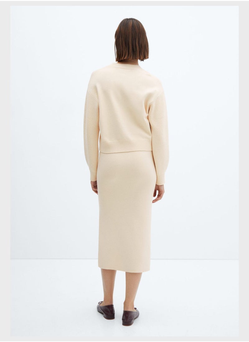 MANGO - Crew Neck Knitted Sweater - Image 1
