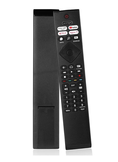 Replacement Remote Control Compatible with Ambilight Smart TV – Universal Remote for 4K UHD LED Smart TVs – Plug & Play, No Setup Required, Long-Range IR Signal, Durable Design, Responsive Buttons, Ideal for Home Entertainment or Guest Use
