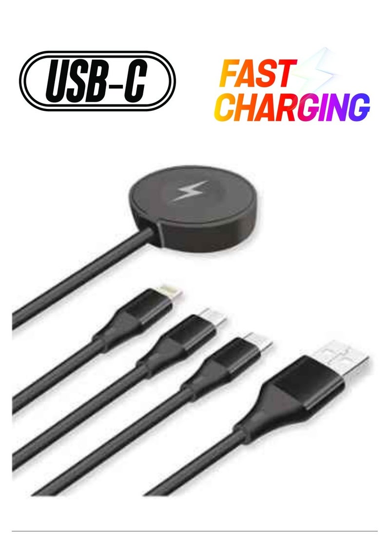 Raxoom 4 in 1 Cable With Wireless Charger Type C, iPhone - Image 1