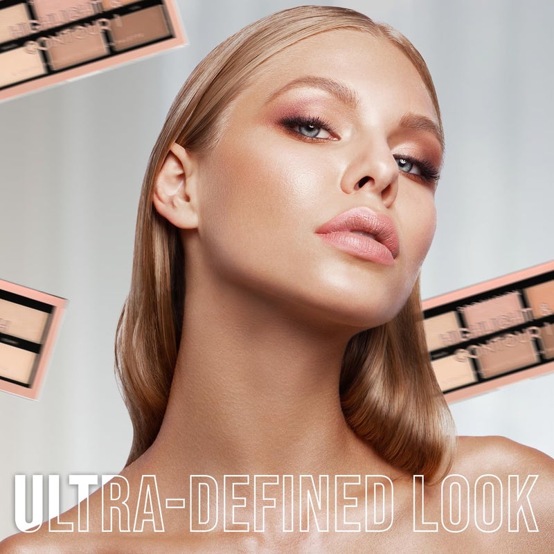 Profusion Cosmetics 6 Shade Highlight & Contour Palette â€“ Long-Wearing, Buildable Soft Powder for Sculpting & Defining, Blendable Formula for Light to Medium Skin (Light Medium) - Image 4