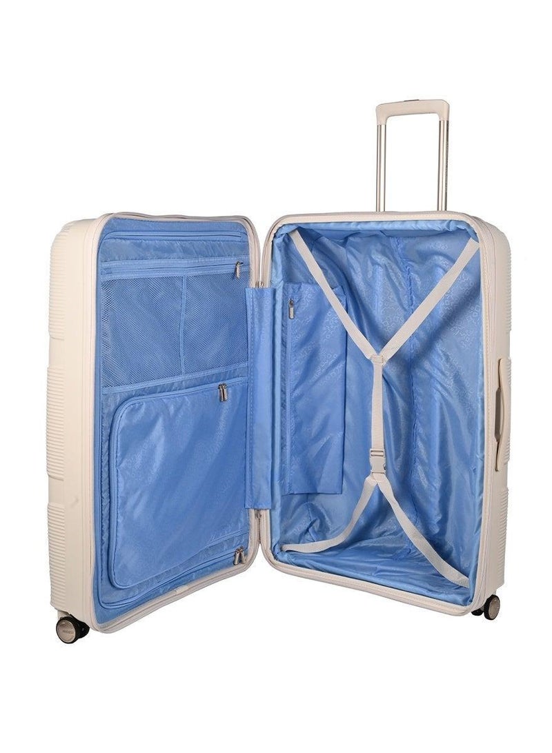 AMERICAN TOURISTER instagon suitcase, check-in size 81 cm / 30 inch, 4 double wheels, hard top, polypropylene, cream|duosaf™ security zipper|tsa 008 lock|optimov™ shock absorbing wheels|expandable - 3 years international warranty - Image 5