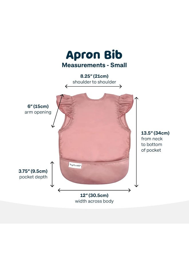 Tiny Twinkle Mess Proof Baby Bib - Waterproof & Lightweight Baby-Led Weaning Apron | 100% Recycled Polyester, Easy Clean & Machine Washable (Taupe, Small 6-24 Months) - Image 3