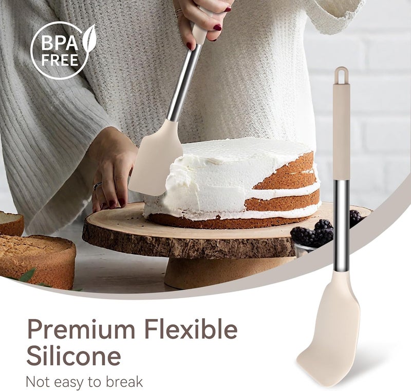 NCUE Silicone Cooking Utensils Set, 28 Pcs Kitchen Utensils Set for cooking, 446°F Heat Resistant Spatula Set, Food Grade Silicone and Stainless Steel Handle Kitchen Gadgets for Nonstick Cookware BPA Free - Image 5