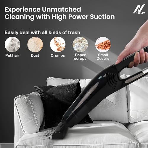 NexLev Cordless Vacuum Cleaner|HEPA with Stainless Steel Cover|6000 mAh|Copper Motor| Rechargeable Type C|Ideal for Home, Office & Car Use|Compact & Portable|Dust & Pet Hair Remover|3 Attachment|VC-02 - Image 2