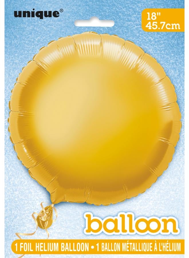 Unique بالون دائري من foil باللون الذهبي - 18" - Image 2