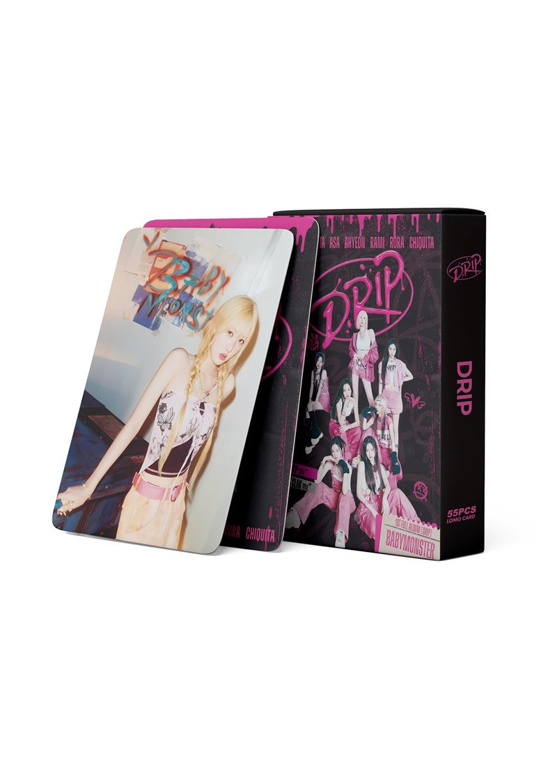 NIBEMINENT 55 Pcs Kpop BABYMONSTER DRIP Lomo Cards Card For Fans Collection Gifts - Image 3